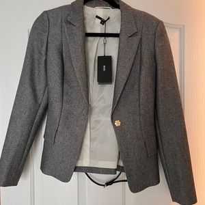 HUGO BOSS GREY 'JAMIREL' TWEED BLAZER - Size 2